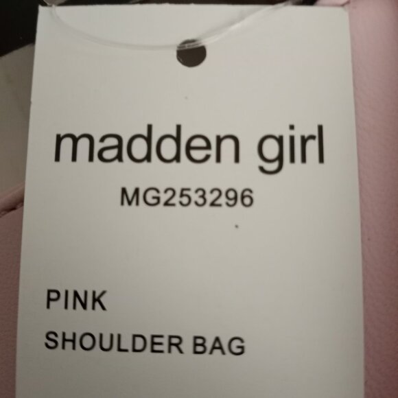 Madden Girl Pink Vegan Leather Crossbody Shoulder Bag w Bow Hair Clip - Picture 7 of 8